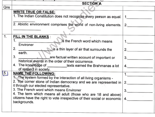Cbse class 7 social science worksheet set r